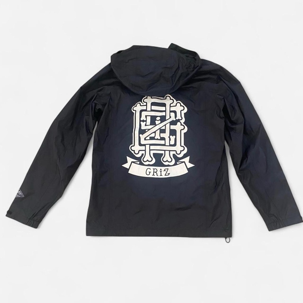 Rare GRiZ Crew Logo Black Windbreaker Jacket